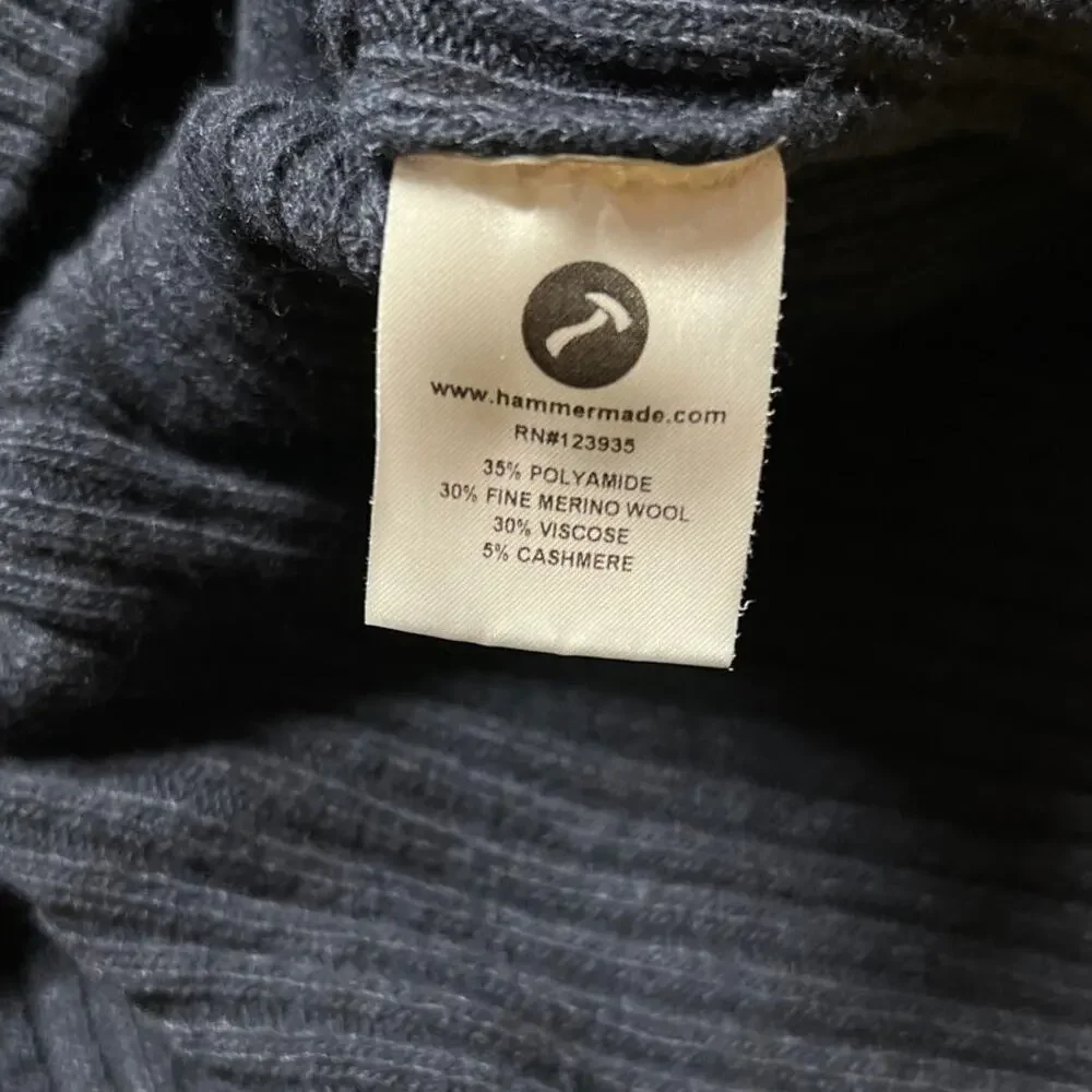 Hammer Made Blue Marietta 1/4 Zip Sweater Size XL